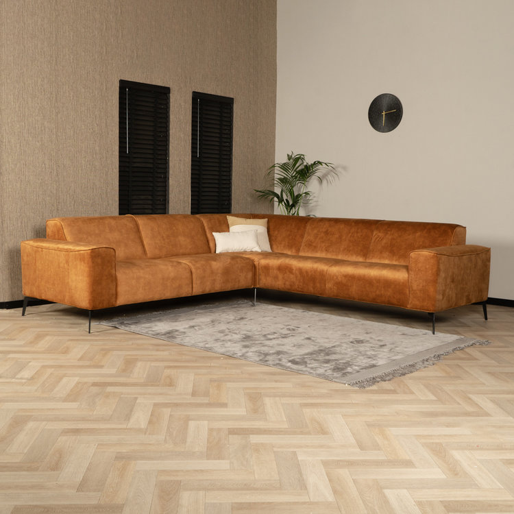 Ecksofa Vegas Samt ockergelb links/rechts