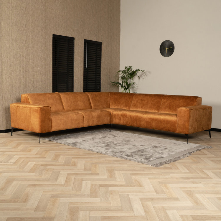 Ecksofa Vegas Samt ockergelb links/rechts