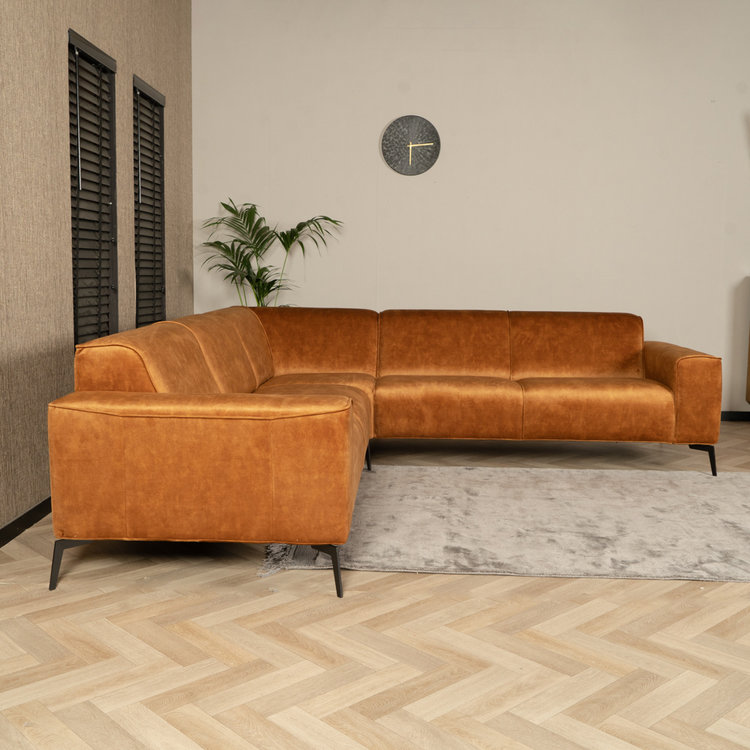 Ecksofa Vegas Samt ockergelb links/rechts