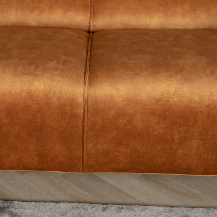 Ecksofa Vegas Samt ockergelb links/rechts