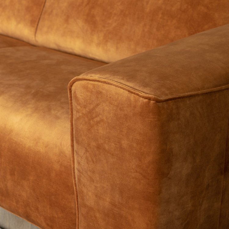 Ecksofa Vegas Samt ockergelb links/rechts