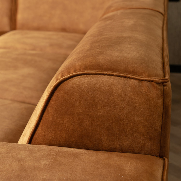 Ecksofa Vegas Samt ockergelb links/rechts