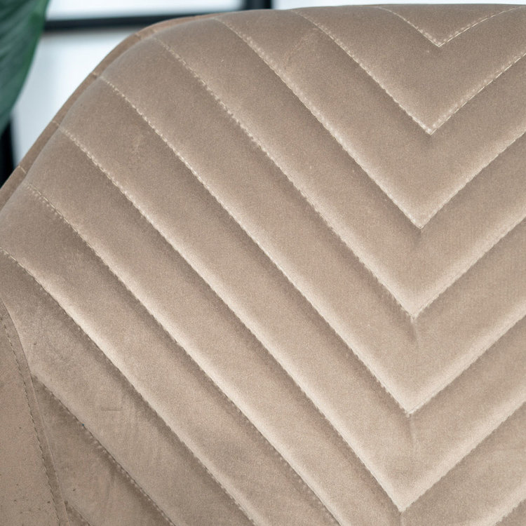 Esszimmerstuhl Samt Fiona mit Armlehne taupe