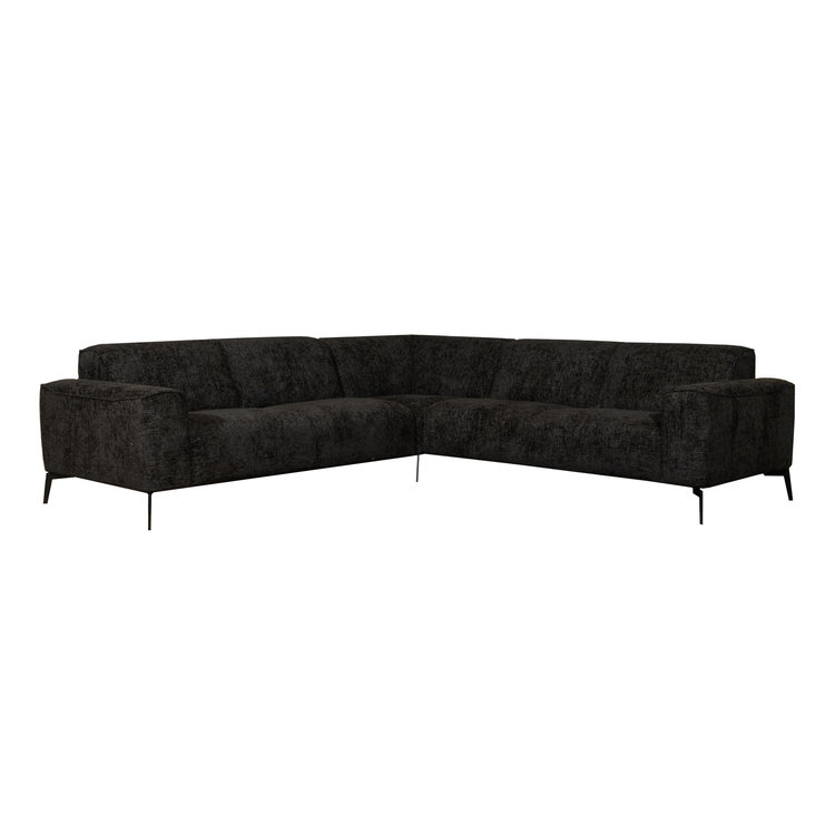 Ecksofa Vegas Chenille schwarz links/rechts