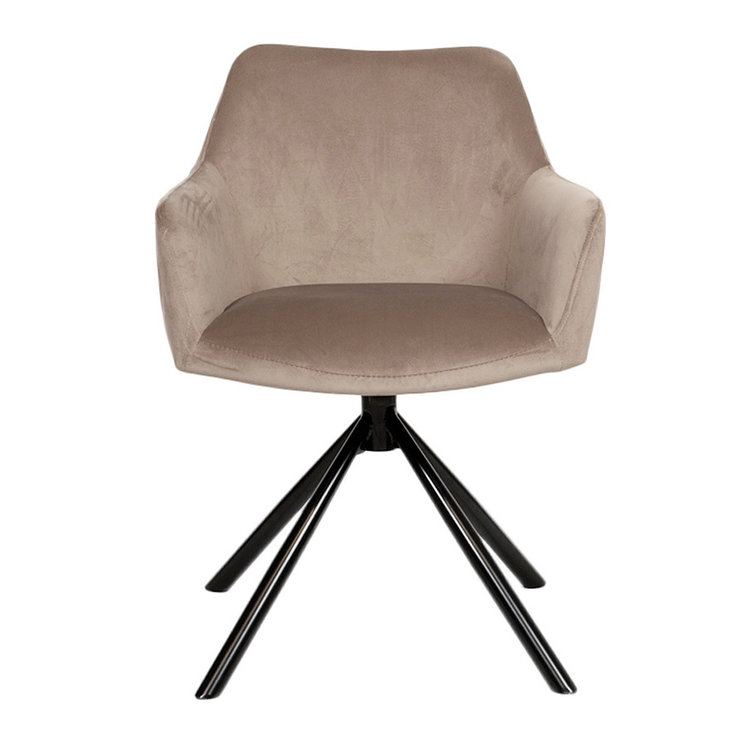 Esszimmerstuhl Samt Furtado 180° drehbar taupe