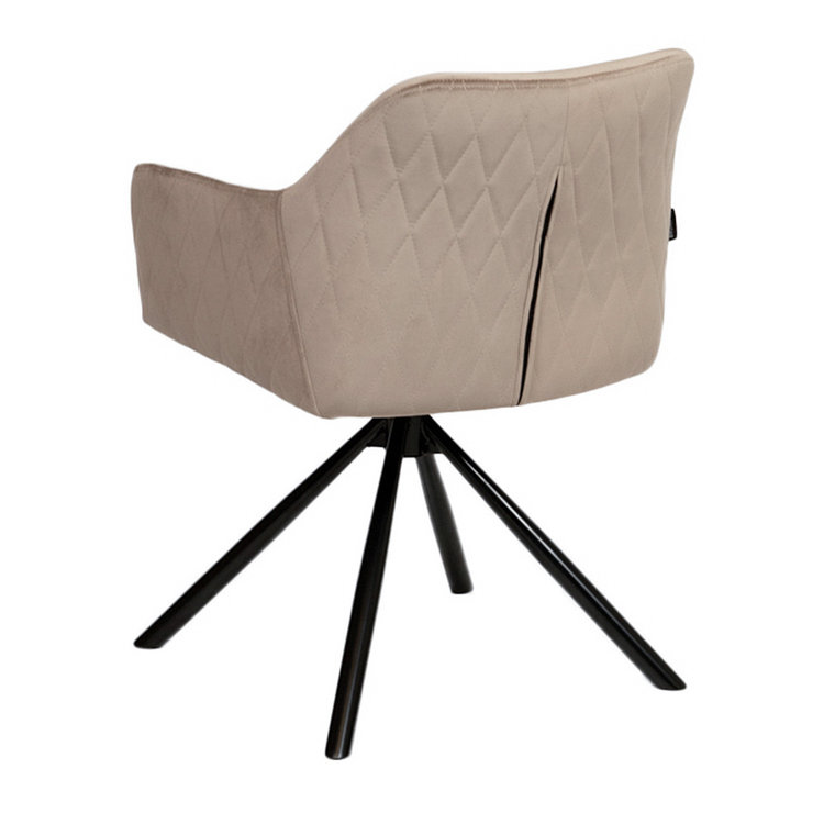 Esszimmerstuhl Samt Furtado 180° drehbar taupe