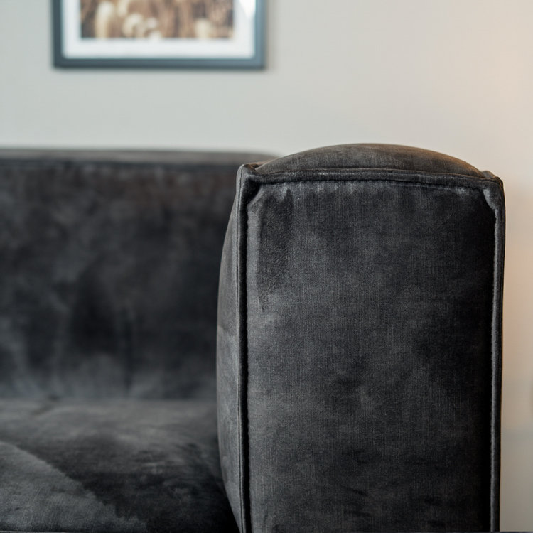 Samt Sofa Memphis 2,5-Sitzer anthrazit