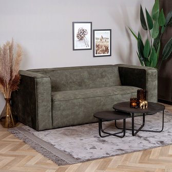 Samt Sofa Memphis 2,5-Sitzer grün