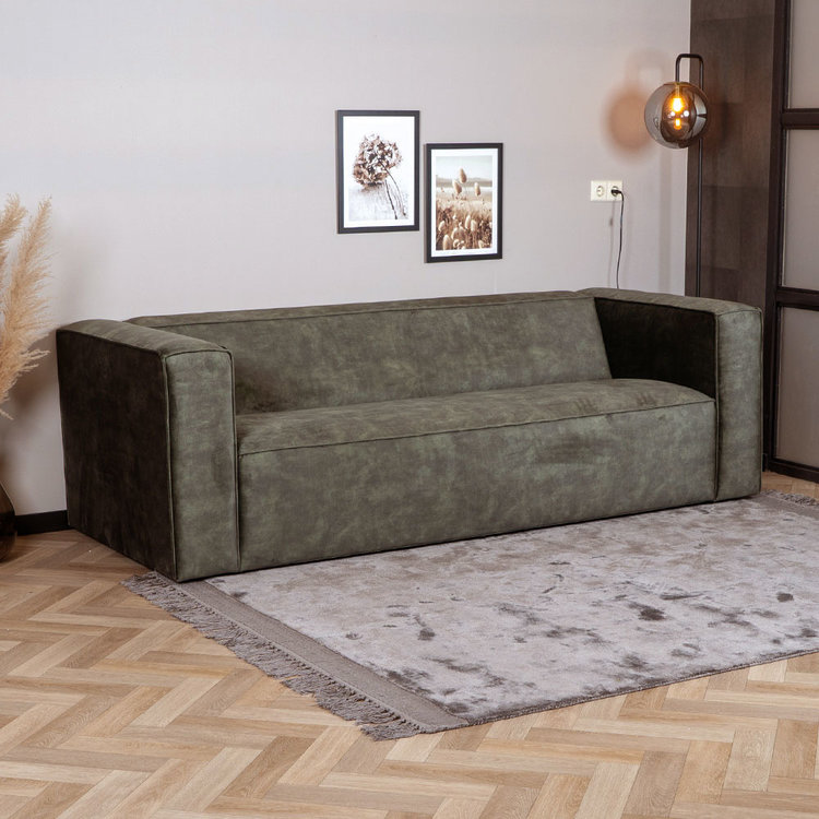 Samt Sofa Memphis 3-Sitzer grün
