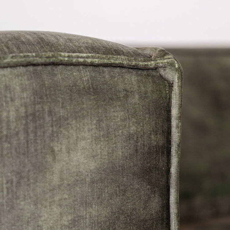 Ecksofa Memphis Samt grün rechts