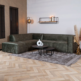 Ecksofa Memphis Samt grün links