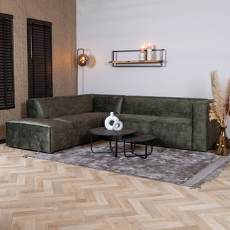 Ecksofa Memphis Samt grün links