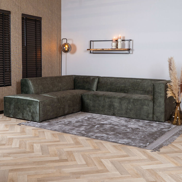 Ecksofa Memphis Samt grün links