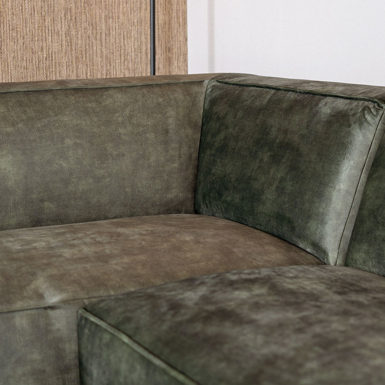 Ecksofa Memphis Samt grün links