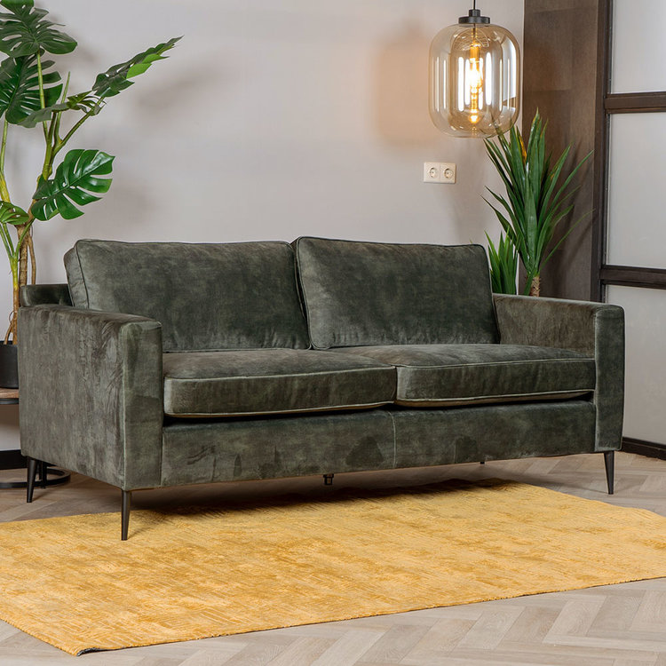 Samt Sofa 3-Sitzer Florida dunkelgrün