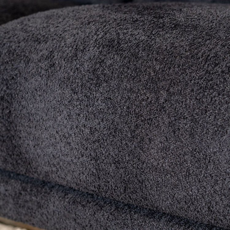 Ecksofa Denver Bouclé schwarz Links