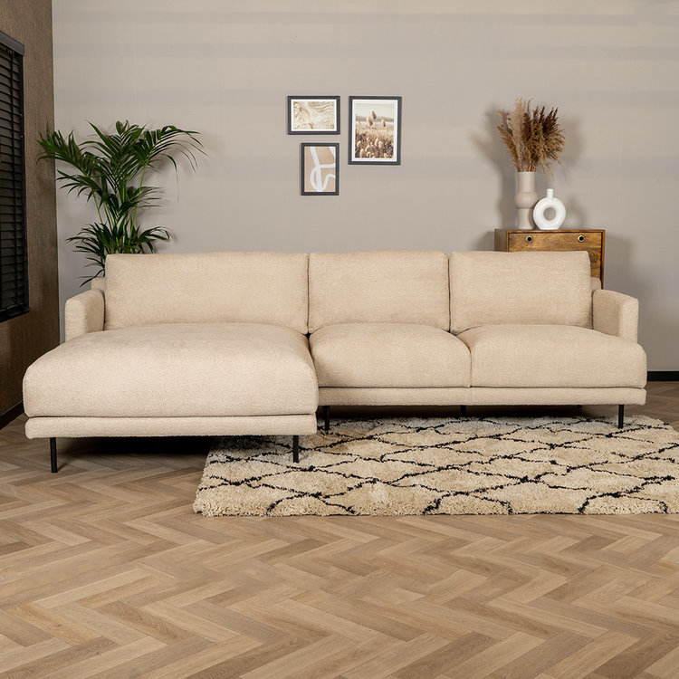 Ecksofa Denver Bouclé beige links