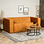 Samt Sofa Memphis 2,5-Sitzer ockergelb/cognac