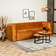 Samt Sofa Memphis 3-Sitzer ockergelb/cognac
