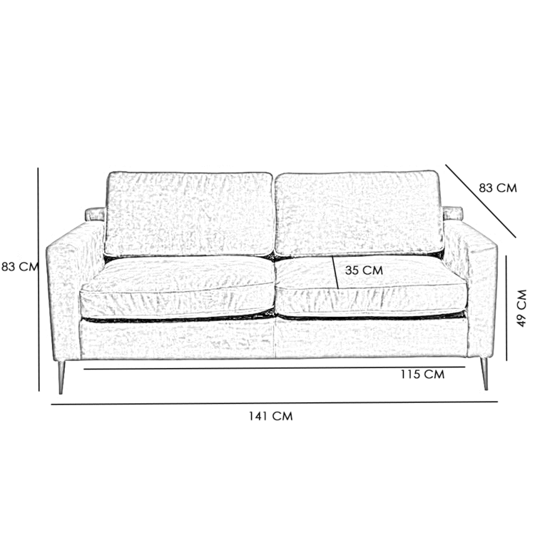 Samt Sofa 2-Sitzer Florida und Samt Hocker Beau ockergelb/cognac