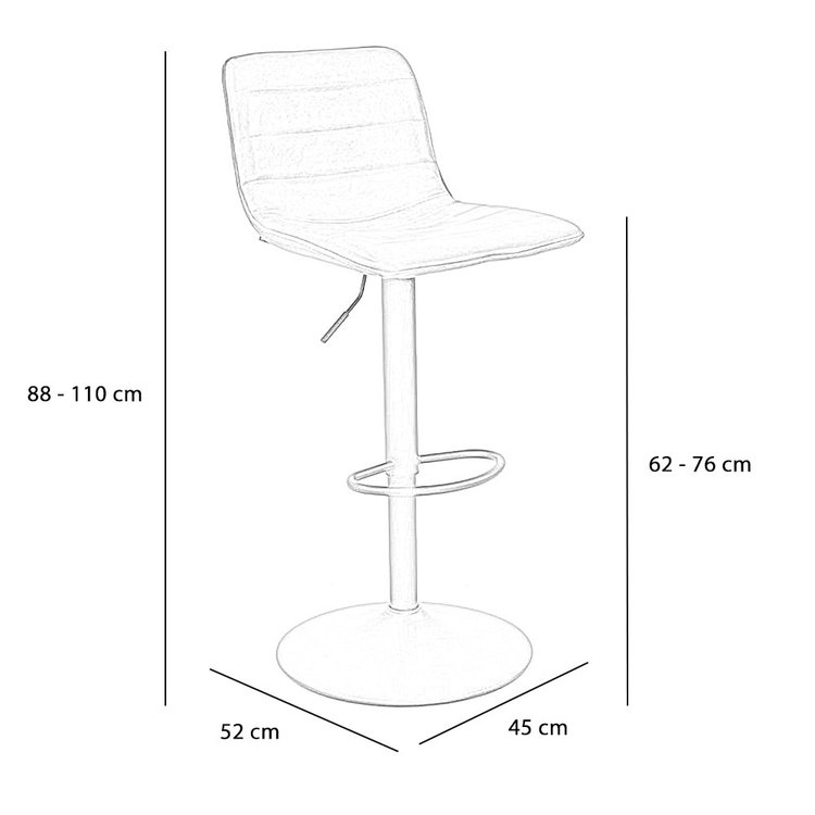 Barhocker Leder Boston höhenverstellbar olivgrün 60-76 cm