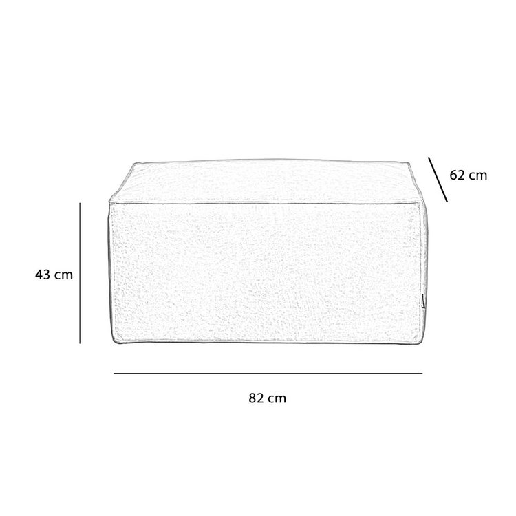 Leder Hocker Memphis rechteckig cognac