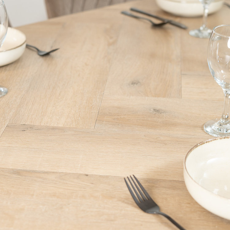 Esstisch Ilva oval Fischgrät PVC 280 x 110 cm