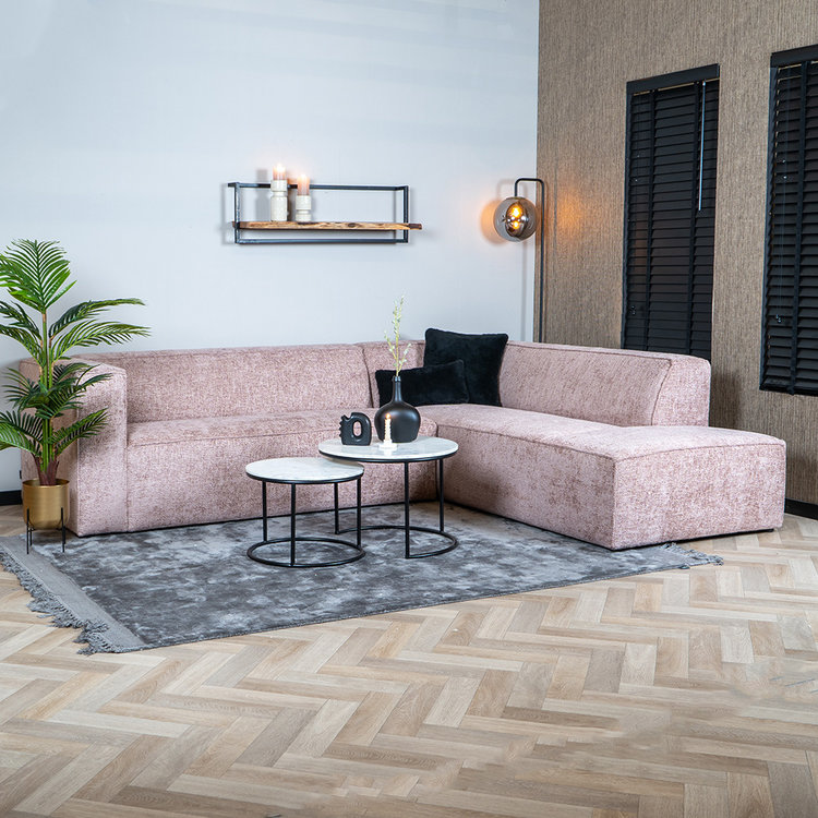 Ecksofa Memphis Chenille rosa rechts