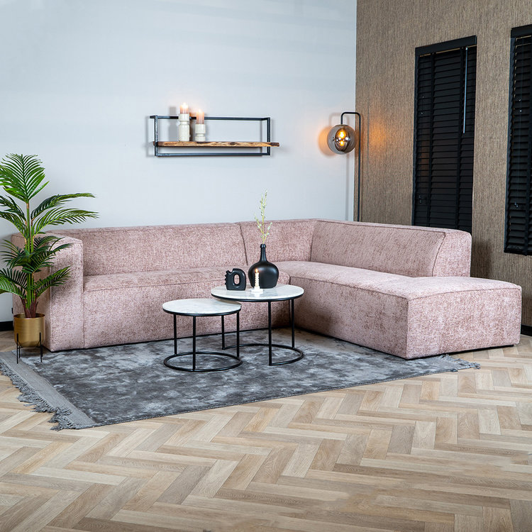 Ecksofa Memphis Chenille rosa rechts