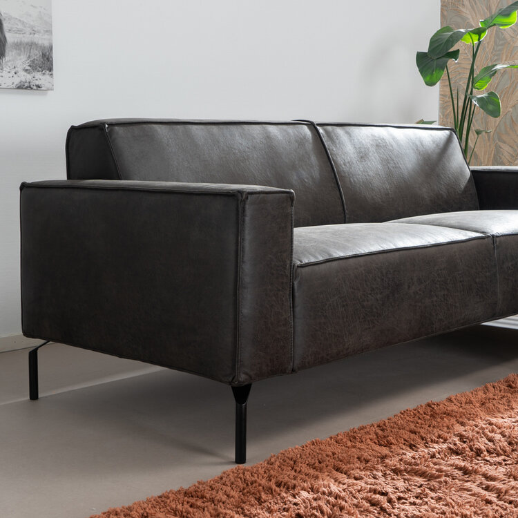 Kansas 3-Sitzer Sofa Eco-Leder anthrazit