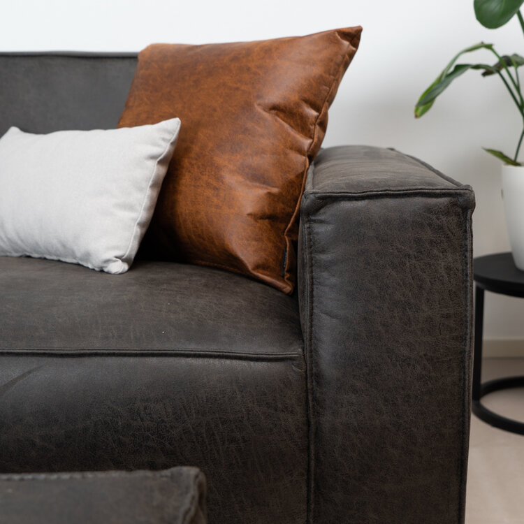 Kansas 3-Sitzer Sofa Eco-Leder anthrazit