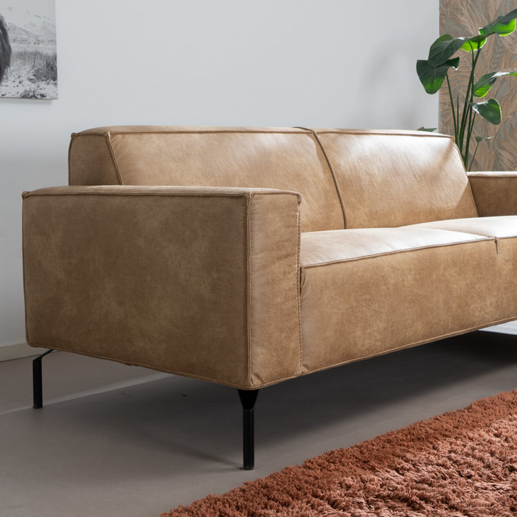 Ledersofa Kansas 3-Sitzer beige