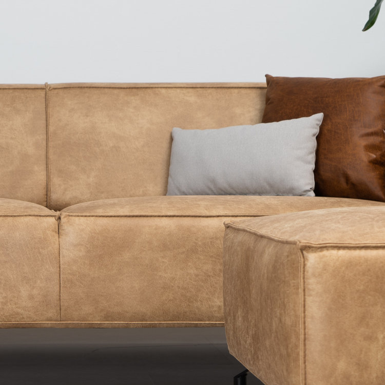 Ledersofa Kansas 3-Sitzer beige