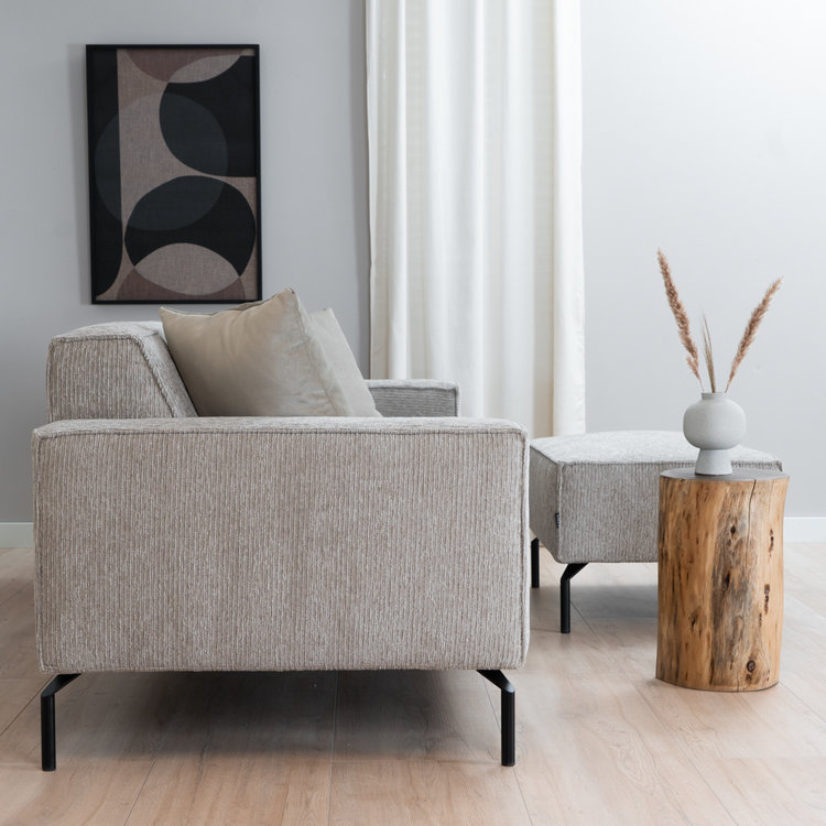 Sofa 3-Sitzer Kansas Stoff taupe