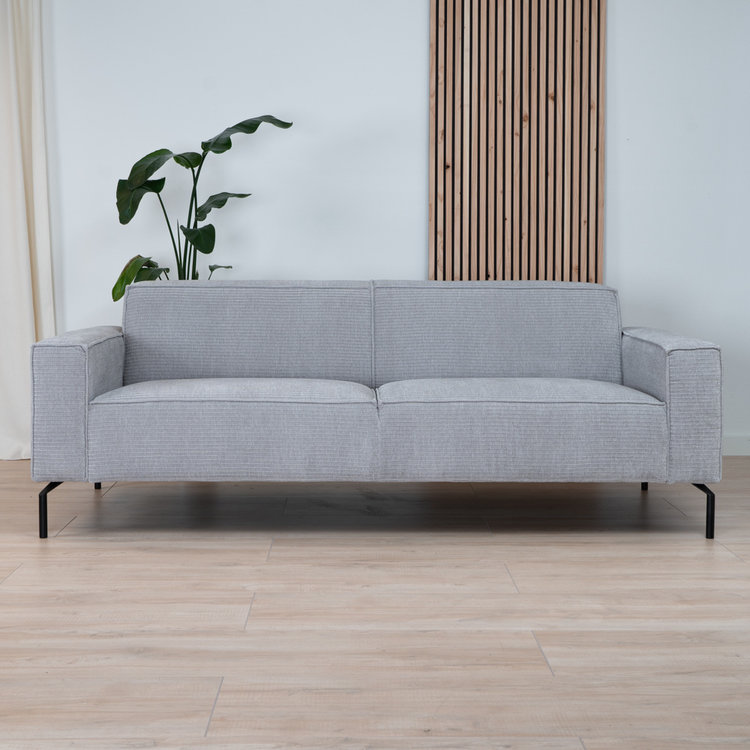 Chenille Sofa Kansas 3-Sitzer hellgrau