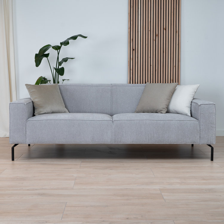 Chenille Sofa Kansas 3-Sitzer hellgrau