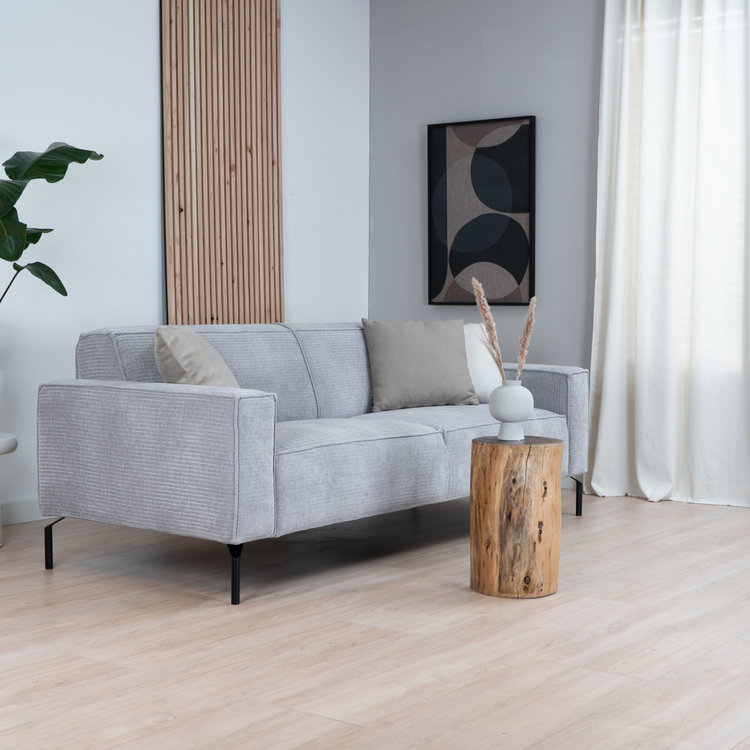 Chenille Sofa Kansas 3-Sitzer hellgrau