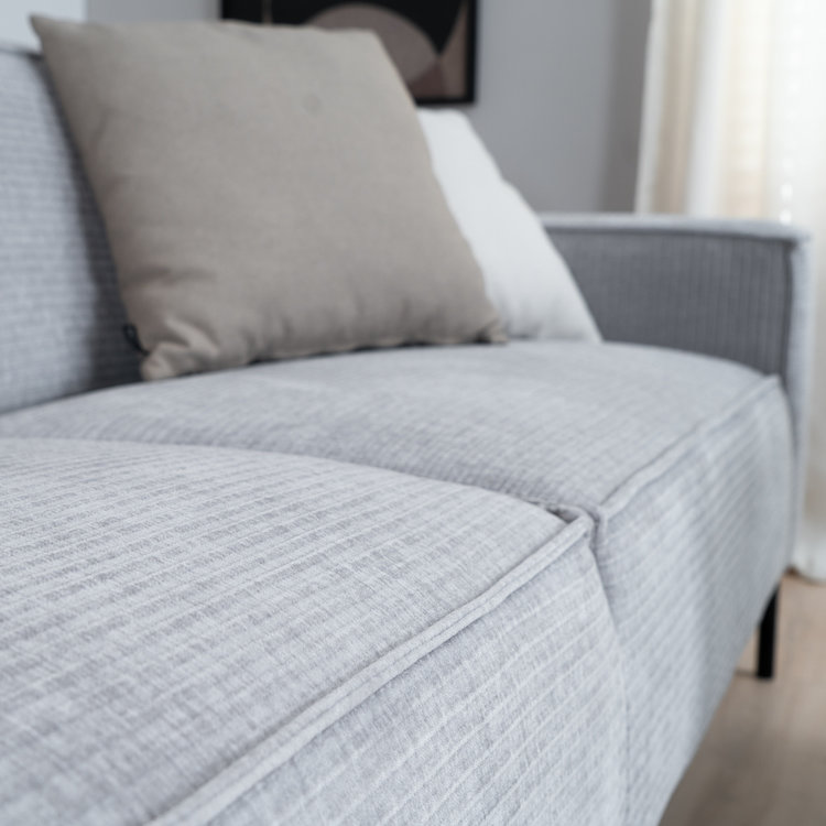 Chenille Sofa Kansas 3-Sitzer hellgrau