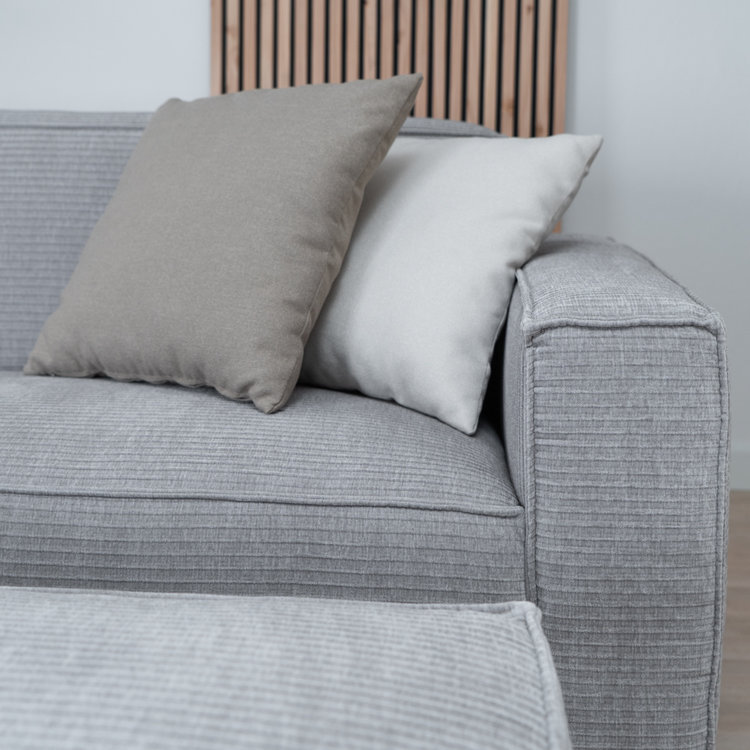 Chenille Sofa Kansas 3-Sitzer hellgrau