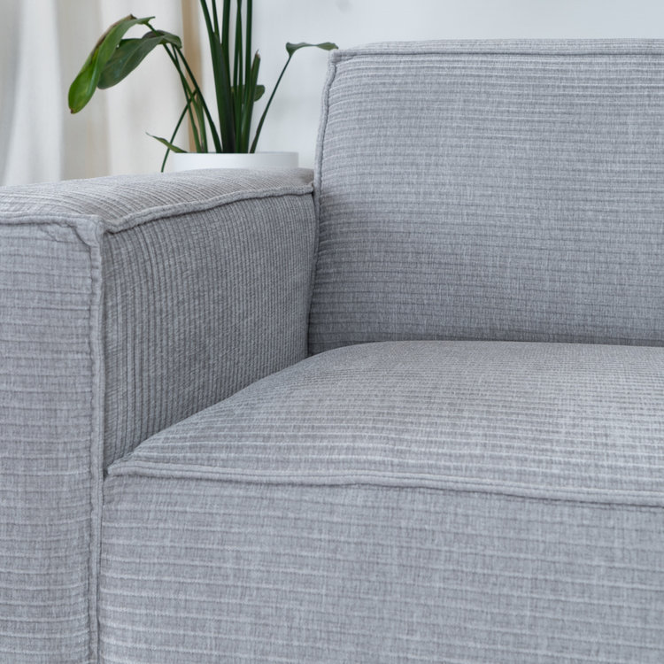 Chenille Sofa Kansas 3-Sitzer hellgrau