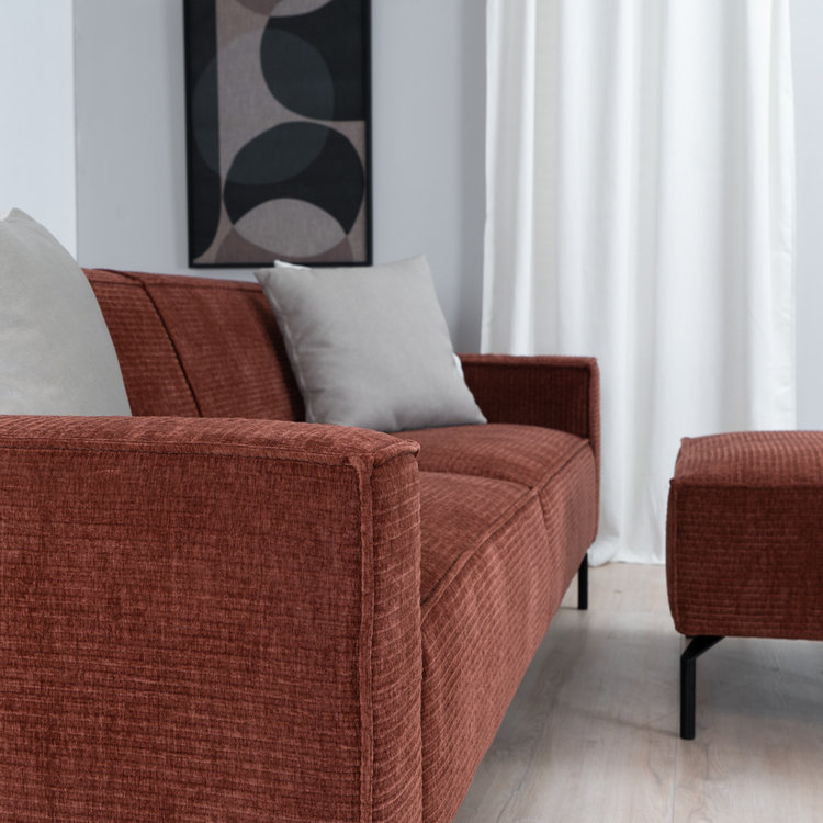 Chenille Sofa Kansas 3-Sitzer kupfer