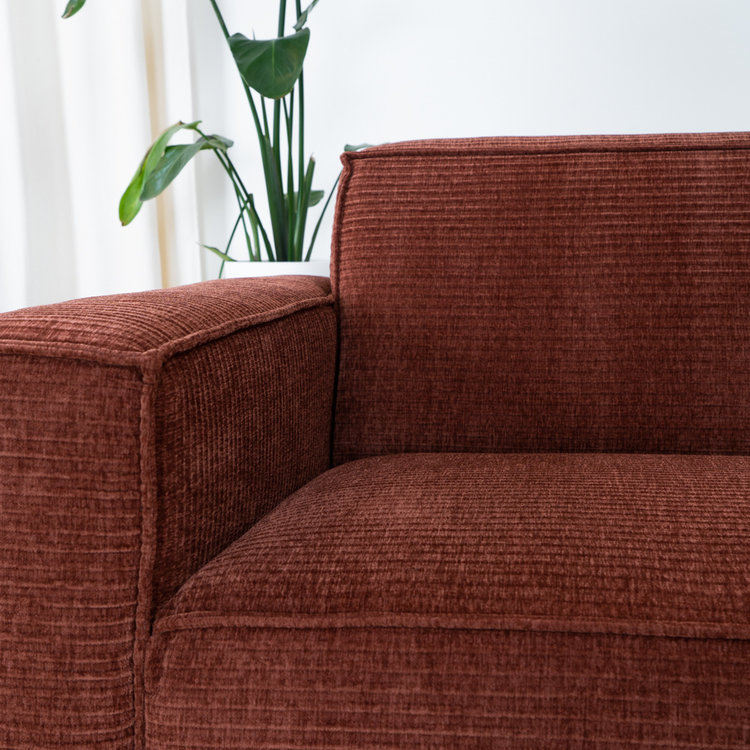 Chenille Sofa Kansas 3-Sitzer kupfer