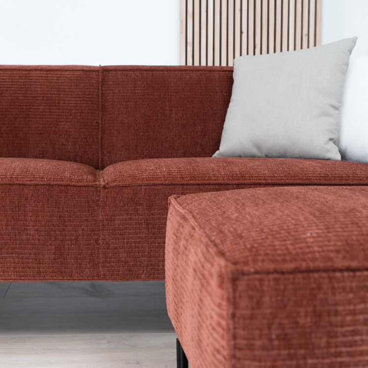 Chenille Sofa Kansas 3-Sitzer kupfer