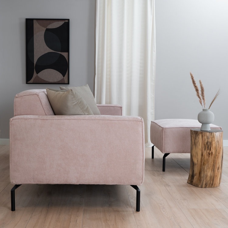 Sofa 3-Sitzer Kansas Stoff rosa