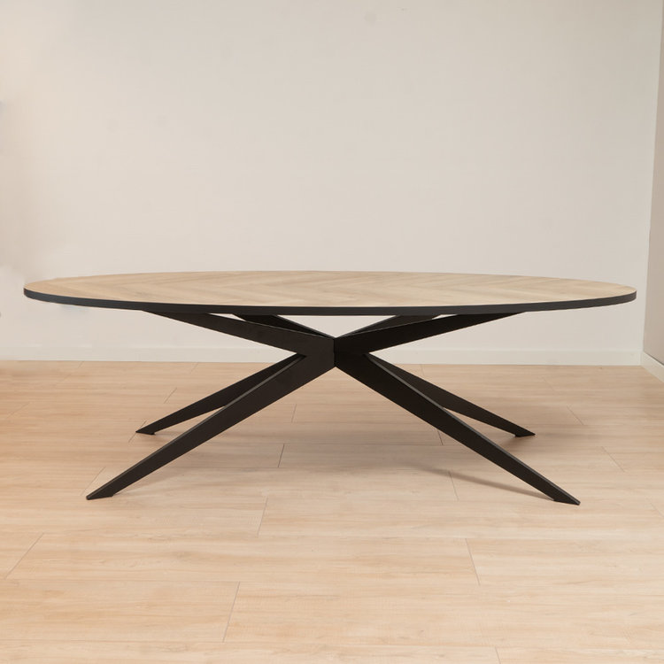 Esstisch Ilva oval Fischgrät PVC 240 x 110 cm