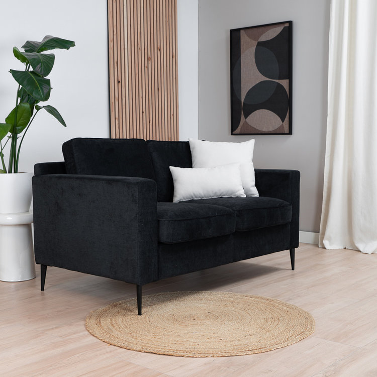 Sofa 2-Sitzer Orlando Stoff schwarz