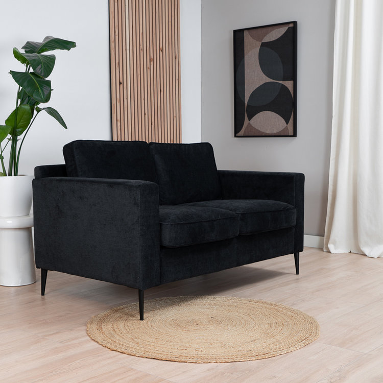 Sofa 2-Sitzer Orlando Stoff schwarz