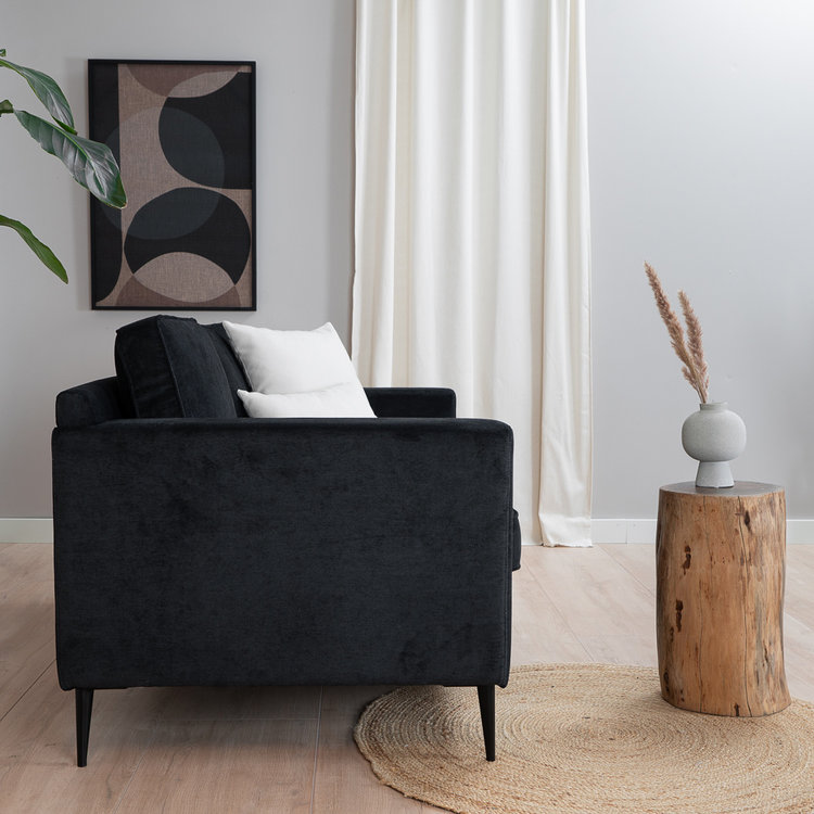 Sofa 2-Sitzer Orlando Stoff schwarz