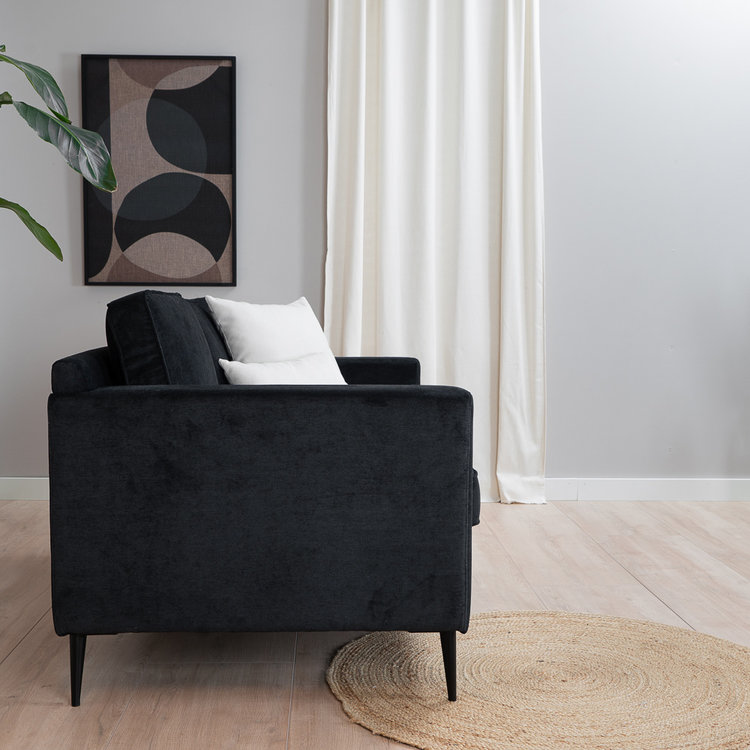 Sofa 2-Sitzer Orlando Stoff schwarz