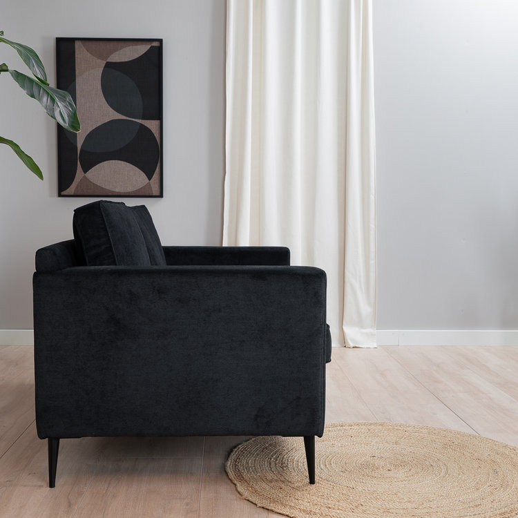 Sofa 2-Sitzer Orlando Stoff schwarz